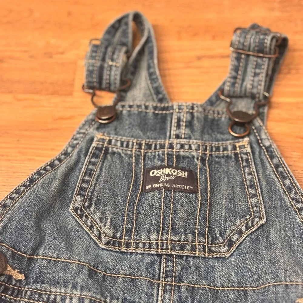 OshKosh B'gosh Kids Denim Overalls‎ Blue Genuine Article Size 12 Months